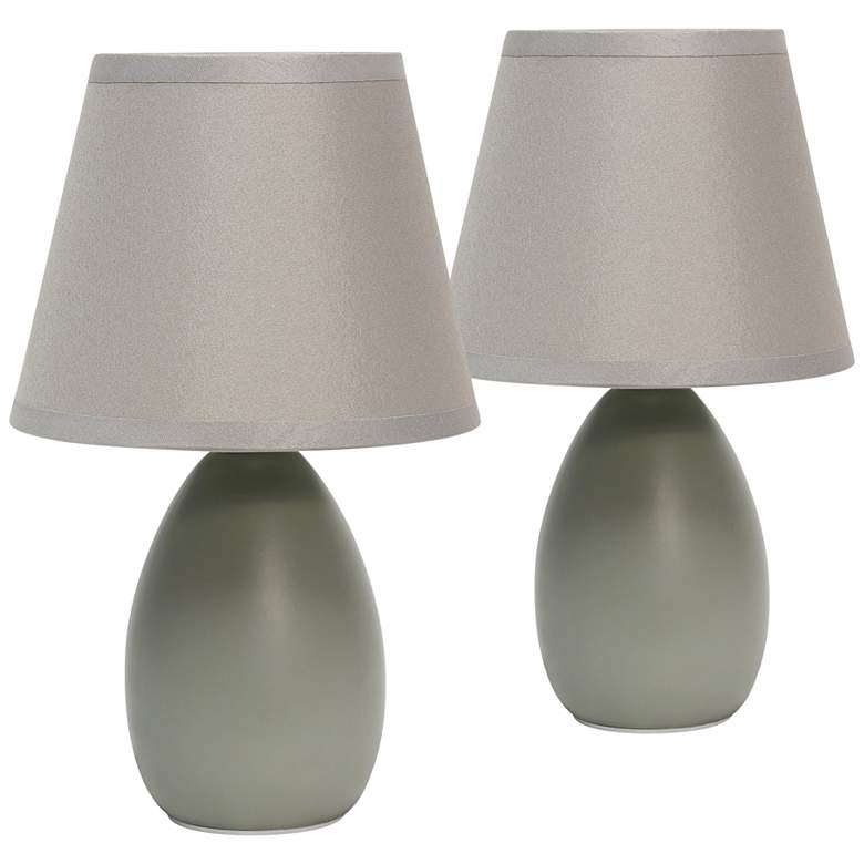 Image 1 Creekwood Home Nauru 9 1/2" High Gray Table Lamps Set of 2