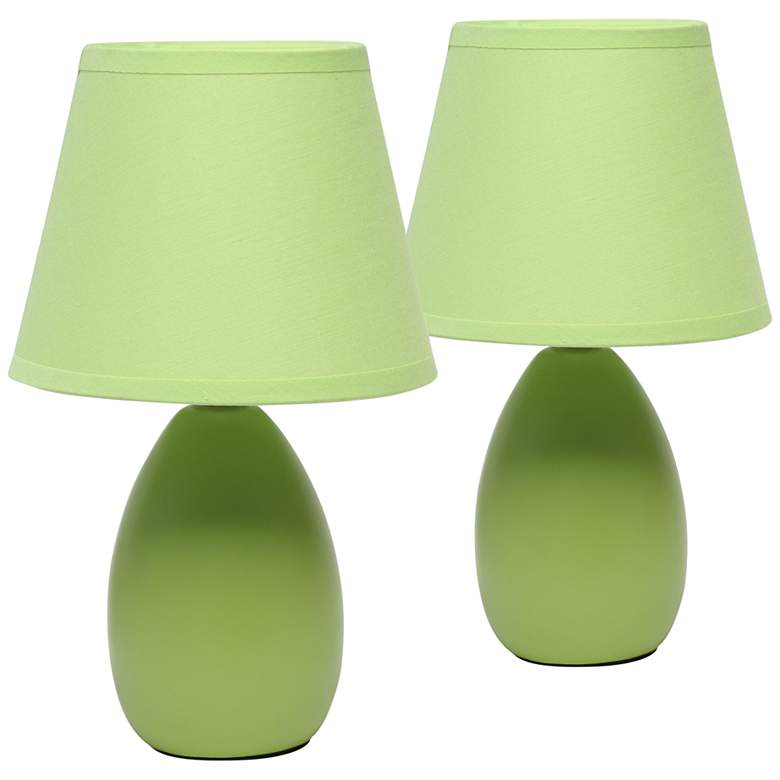 Image 1 Creekwood Home Nauru 9 1/2 inch High Green Table Lamps Set of 2