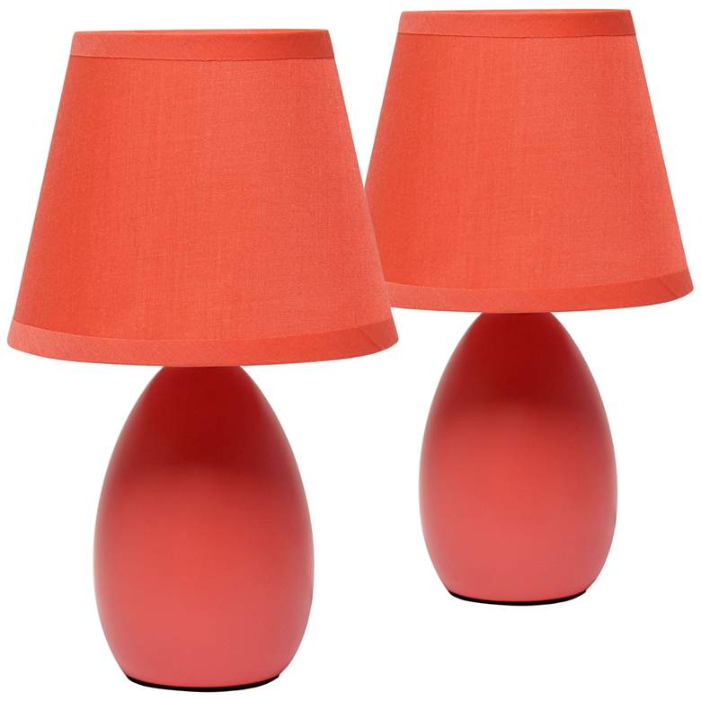 Image 1 Creekwood Home Nauru 9 1/2 inch High Orange Table Lamps Set of 2