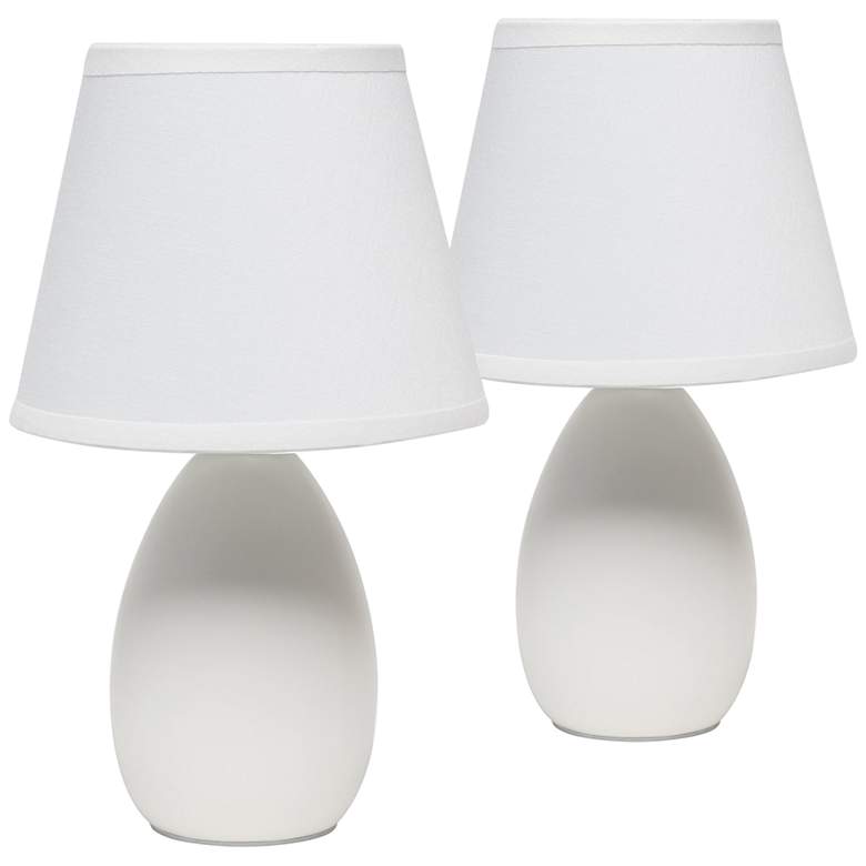 Image 1 Creekwood Home Nauru 9 1/2"H Off-White Table Lamps Set of 2