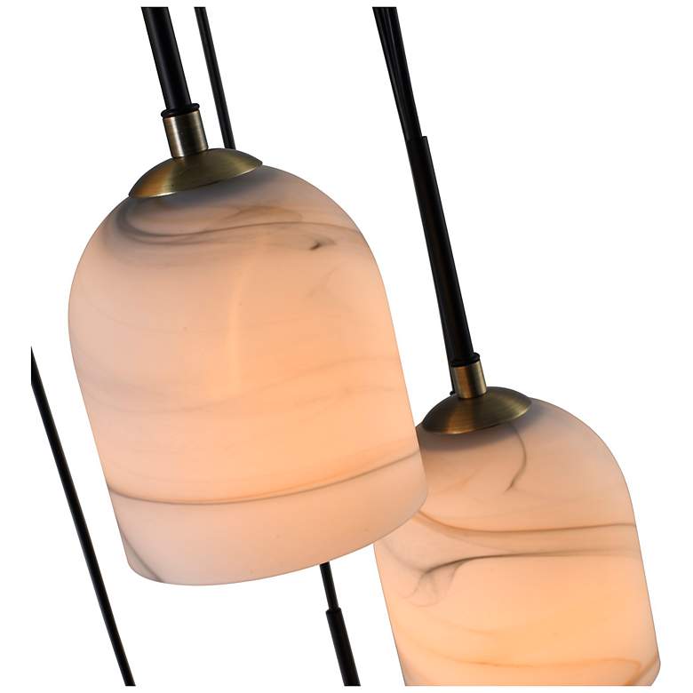 Image 6 Crema 18.5"W 8-Light Black, Brass Chandelier w/ Alabaster Shade more views
