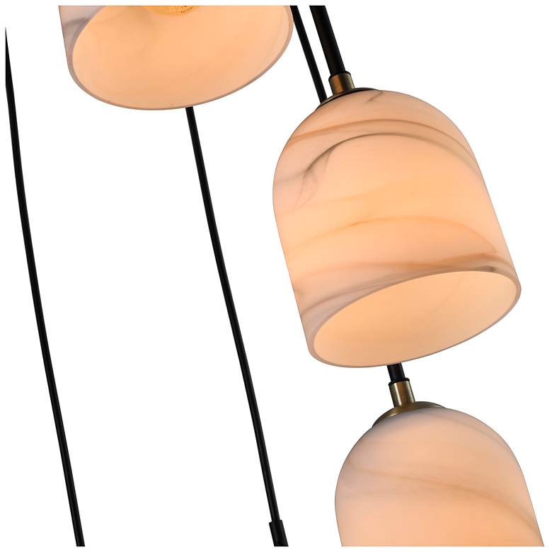 Image 7 Crema 18.5"W 8-Light Black, Brass Chandelier w/ Alabaster Shade more views