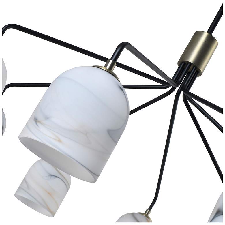 Image 5 Crema 34.25"W 8-Light Black, Brass Chandelier w/ Alabaster Shade more views