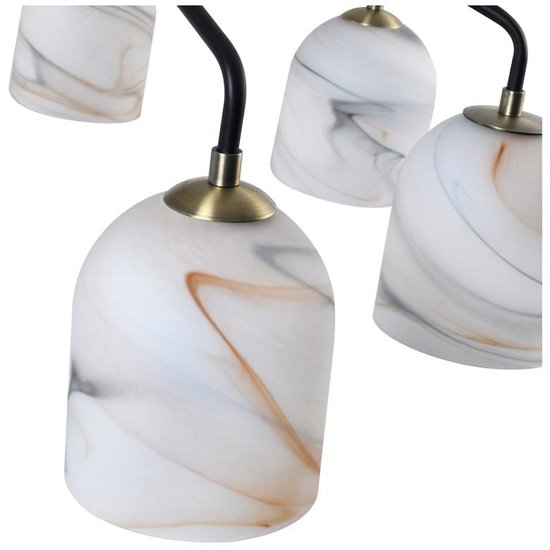 Image 6 Crema 34.25"W 8-Light Black, Brass Chandelier w/ Alabaster Shade more views