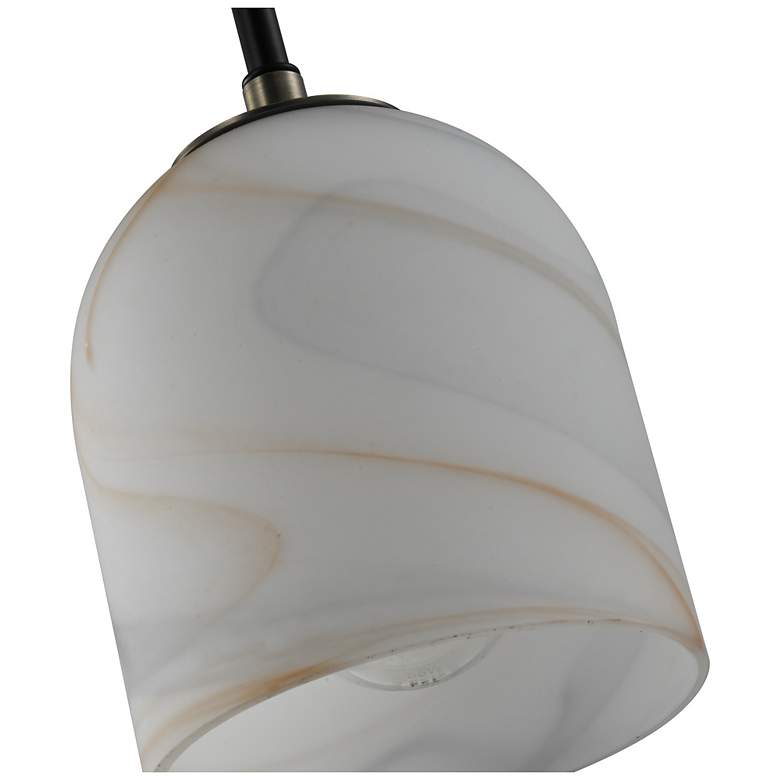 Image 4 Crema 4.72" Wide Black, Brushed Brass Pendant w/ Alabaster Shade more views