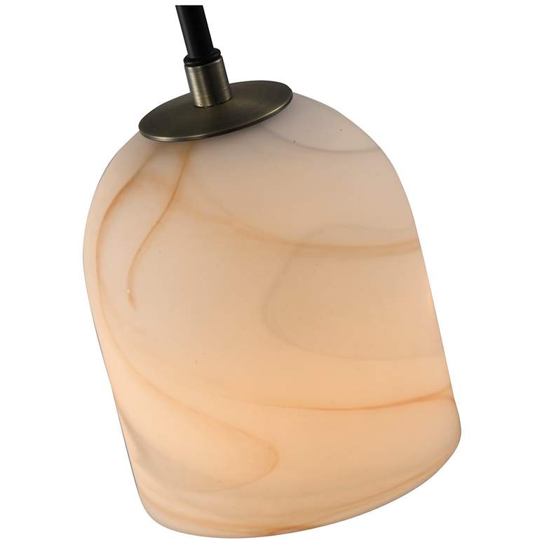 Image 6 Crema 4.72" Wide Black, Brushed Brass Pendant w/ Alabaster Shade more views
