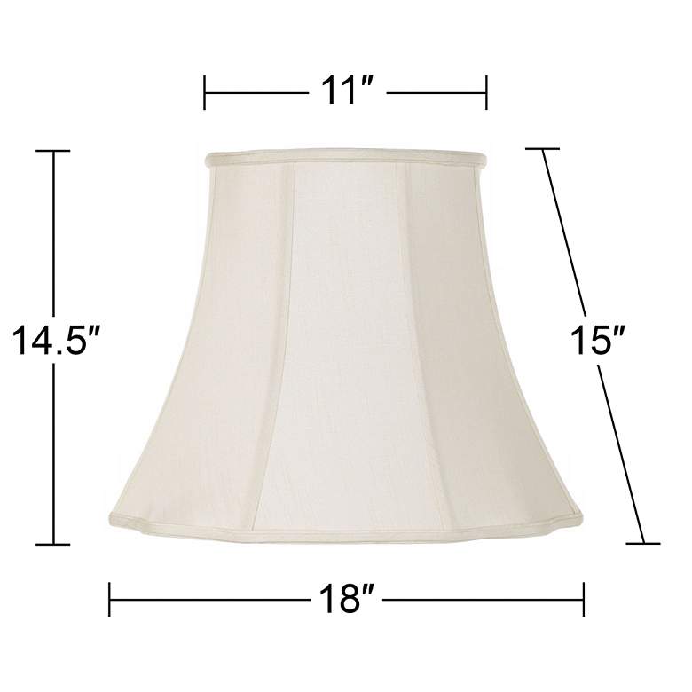Image 5 Creme Bell Curve Cut Corner Lamp Shade 11x18x15 (Spider) more views