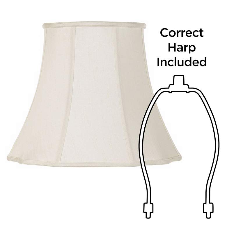 Image 6 Creme Bell Curve Cut Corner Lamp Shade 11x18x15 (Spider) more views