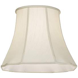Image3 of Creme Bell Curve Cut Corner Lamp Shades 11x18x15 (Spider) Set of 2 more views