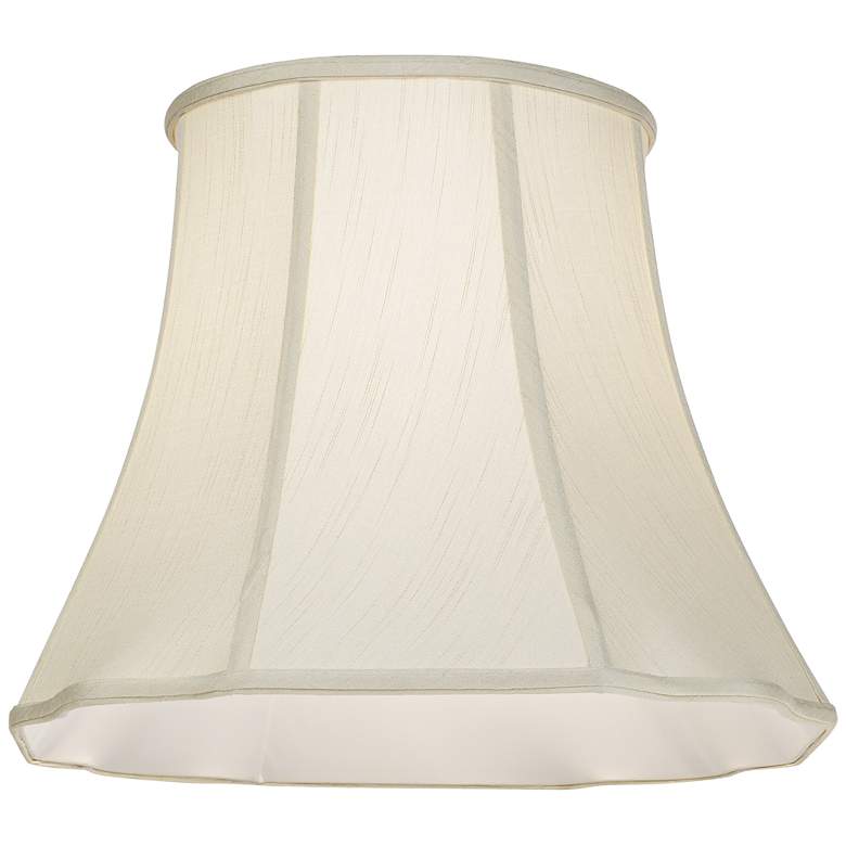 Image 3 Creme Bell Curve Cut Corner Lamp Shades 11x18x15 (Spider) Set of 2 more views