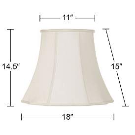 Image5 of Creme Bell Curve Cut Corner Lamp Shades 11x18x15 (Spider) Set of 2 more views