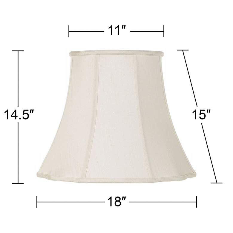 Image 5 Creme Bell Curve Cut Corner Lamp Shades 11x18x15 (Spider) Set of 2 more views