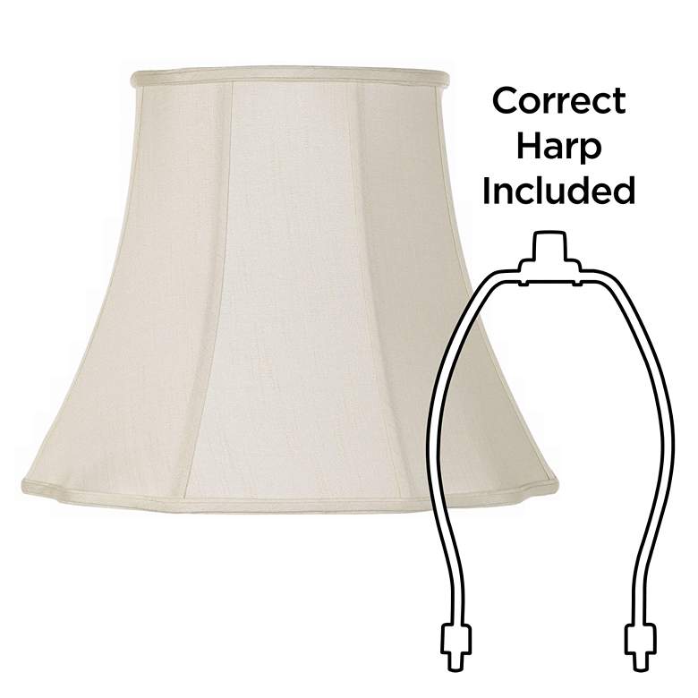 Image 6 Creme Bell Curve Cut Corner Lamp Shades 11x18x15 (Spider) Set of 2 more views
