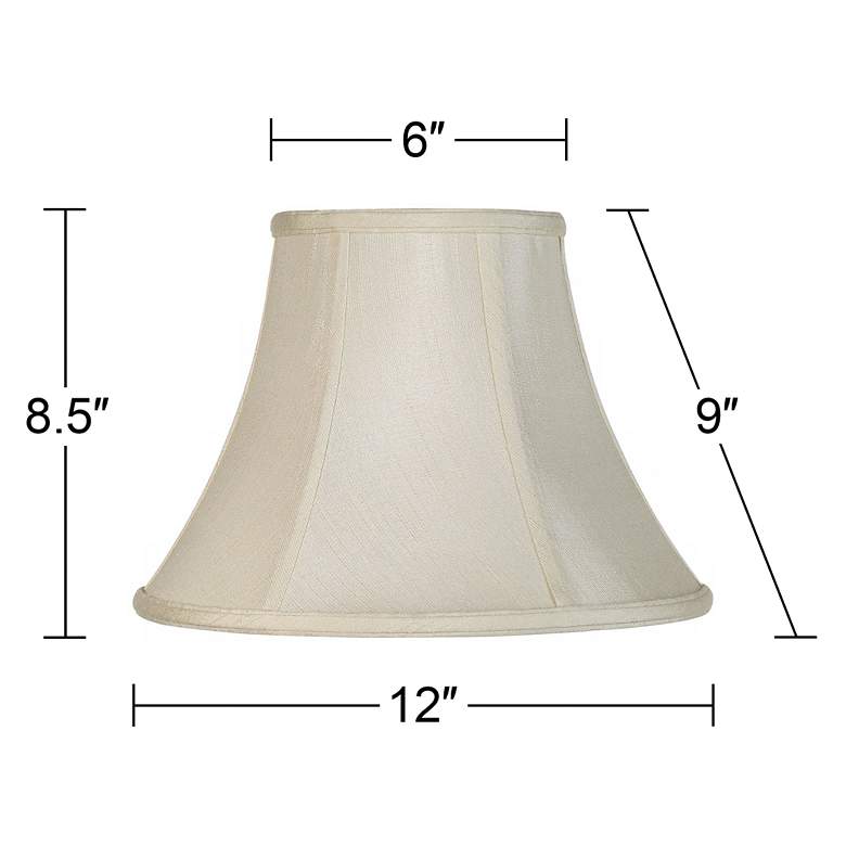 Image 5 Creme Bell Lamp Shade 6x12x9 (Spider) Set of 2 more views