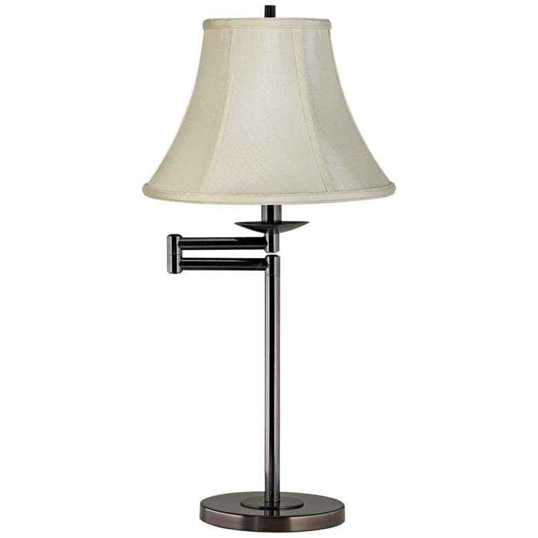Image 1 Creme Bell Shade Bronze Swing Arm Desk Lamp