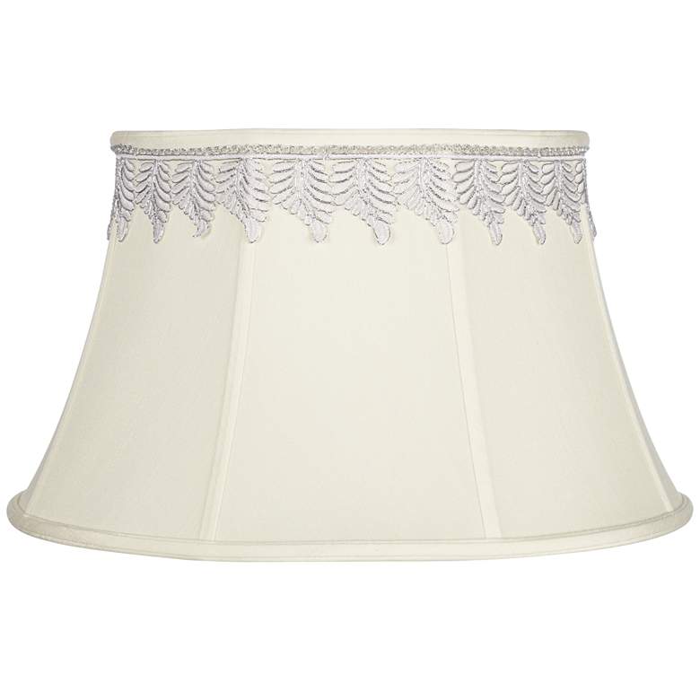 Image 1 Creme Bell Shade with Metallic Leaf Trim 13x19x11 (Spider)