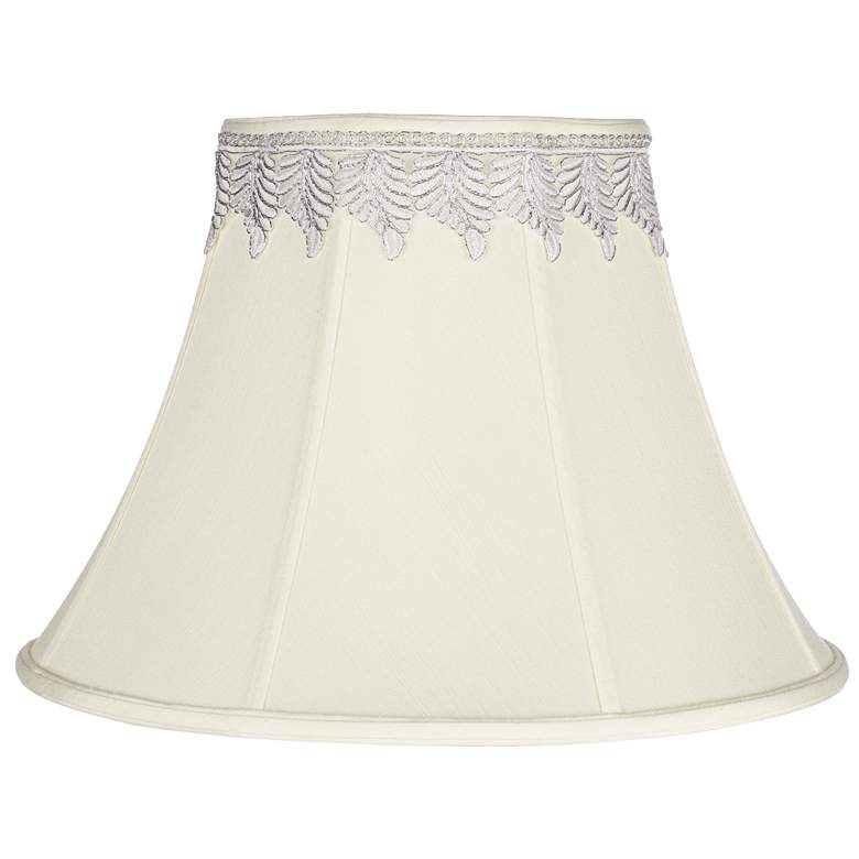 Image 1 Creme Bell Shade with Metallic Leaf Trim 9x18x13 (Spider)
