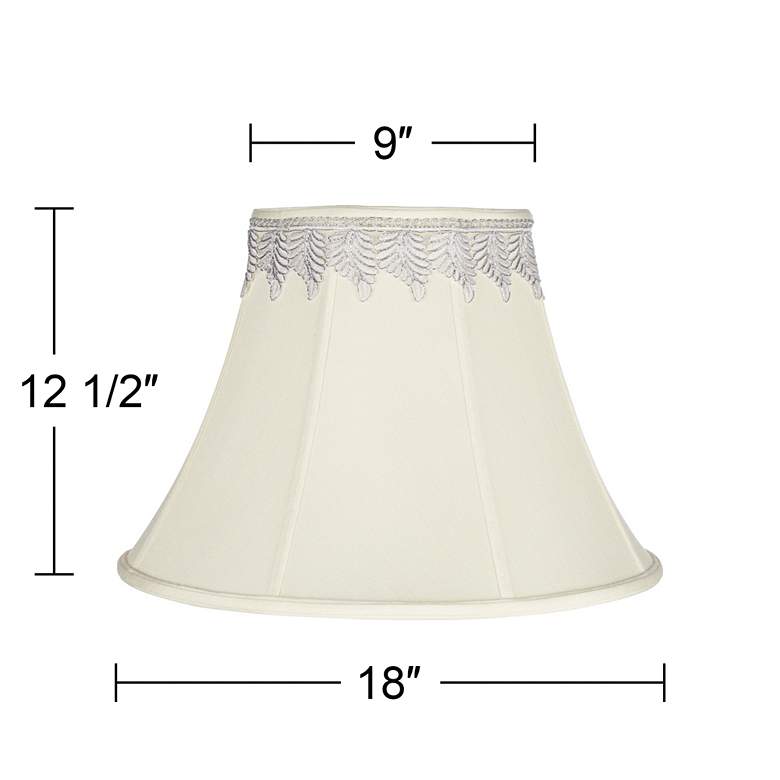 Image 3 Creme Bell Shade with Metallic Leaf Trim 9x18x13 (Spider) more views