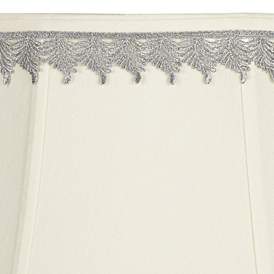 Image2 of Creme Bell Shade with Silver Leaf Trim 13x19x11 (Spider) more views
