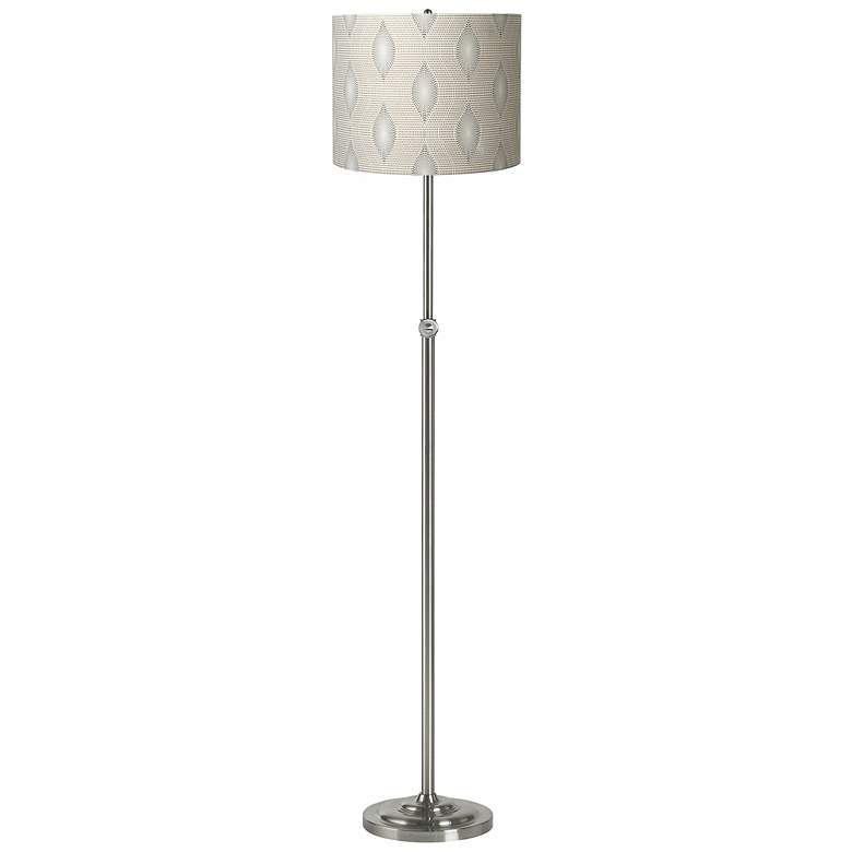 Image 1 Creme Dot Leaf Brushed Steel Adjustable Floor Lamp
