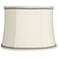 Creme Drum Shade with Gray Ribbon Trim 14x16x12 (Spider)