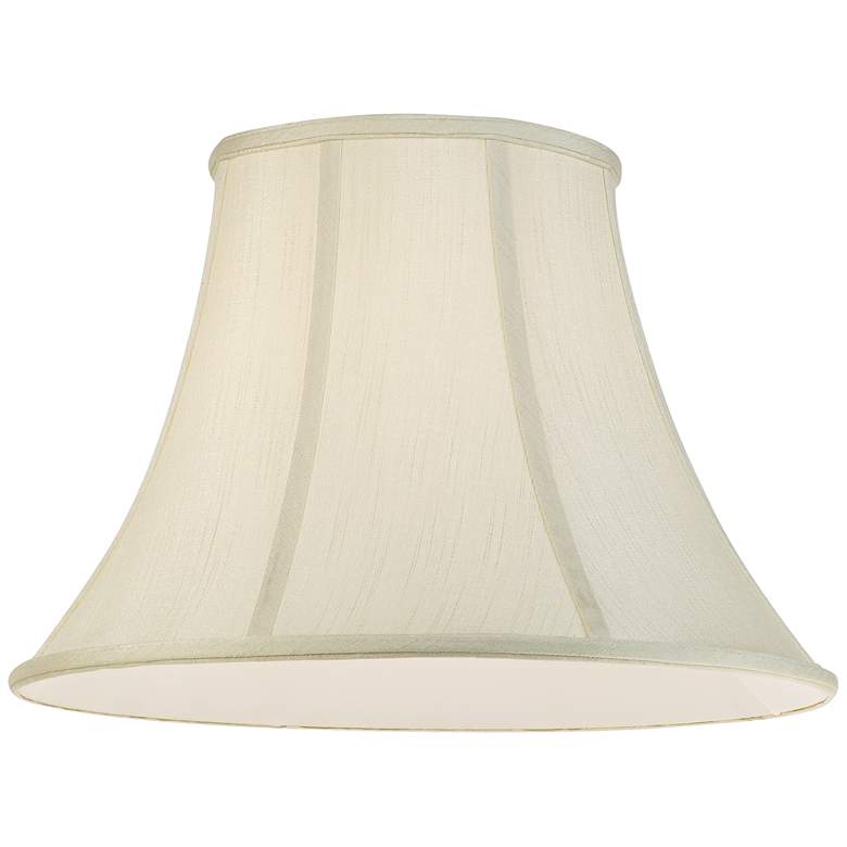 Image 3 Creme Fabric Bell Lamp Shades 9x18x13 (Spider) Set of 2 more views
