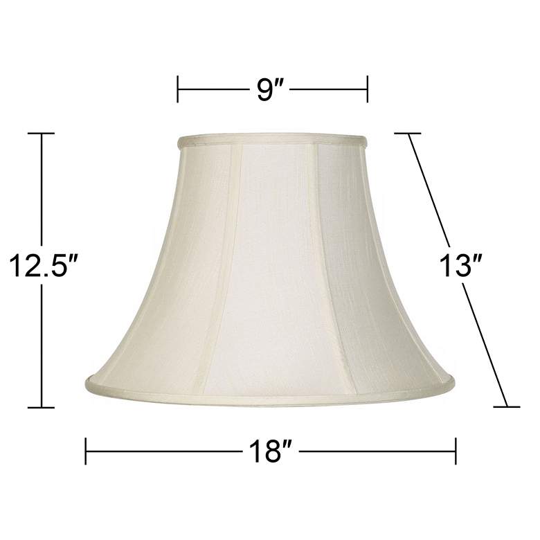 Image 5 Creme Fabric Bell Lamp Shades 9x18x13 (Spider) Set of 2 more views