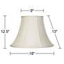 Creme Fabric Bell Lamp Shades 9x18x13 (Spider) Set of 2
