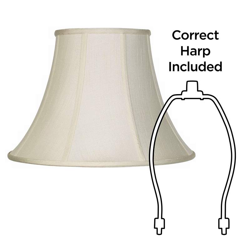 Image 6 Creme Fabric Bell Lamp Shades 9x18x13 (Spider) Set of 2 more views