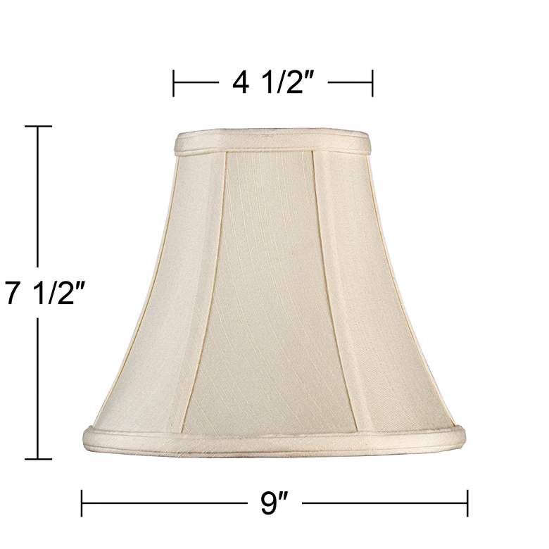 Image 7 Creme Fabric Set of 2 Bell Lamp Shades 4.5x9x8 (Spider) more views
