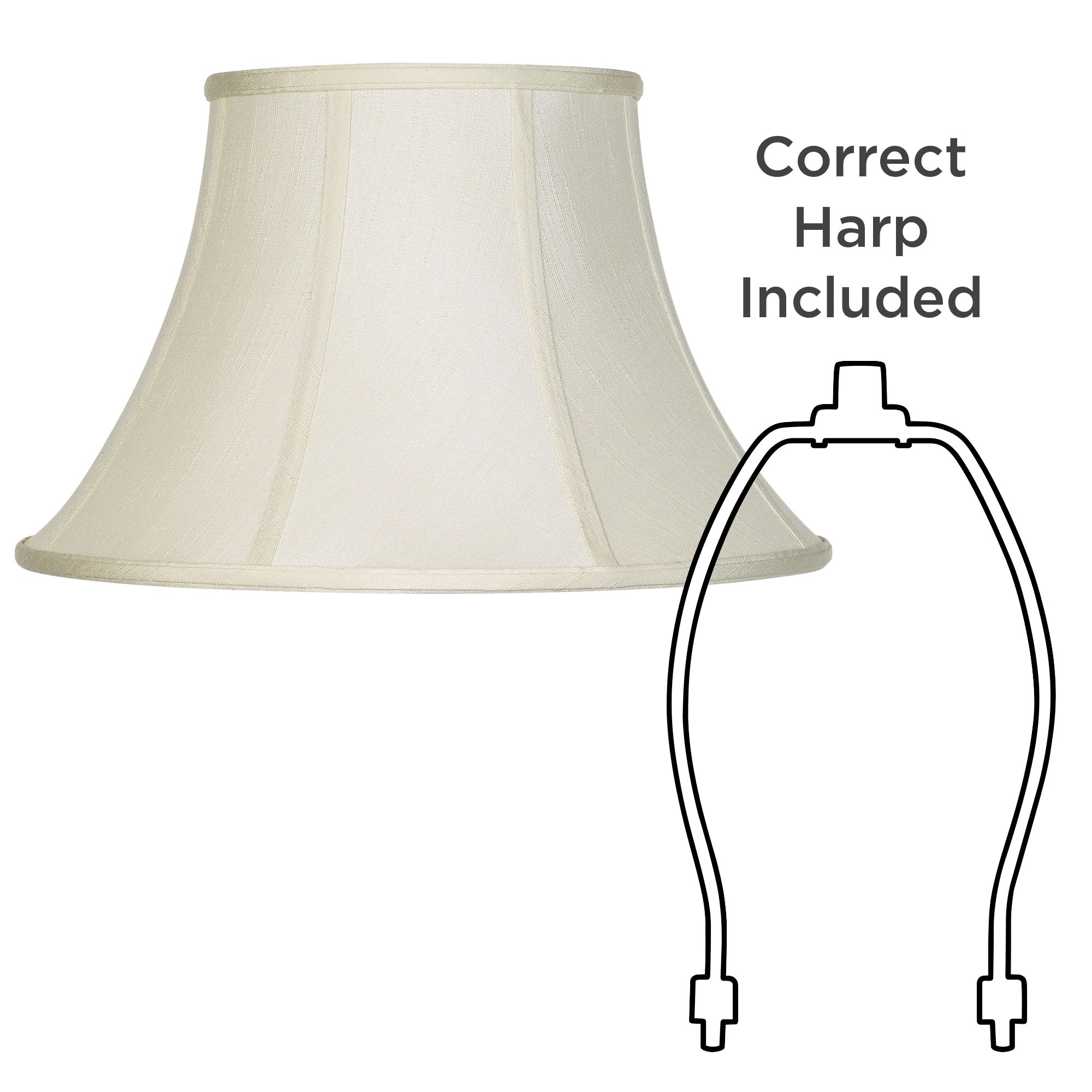 Image 6 Creme Fabric Set of 2 Bell Lamp Shades 9x17x11 (Spider) more views