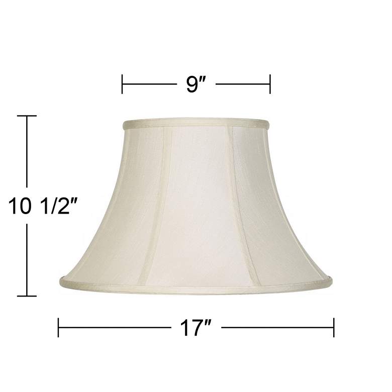 Image 7 Creme Fabric Set of 2 Bell Lamp Shades 9x17x11 (Spider) more views