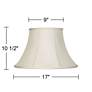 Creme Fabric Set of 2 Bell Lamp Shades 9x17x11 (Spider)