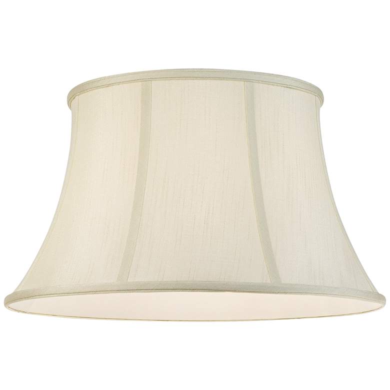 Image 3 Creme Fabric Set of 2 Drum Lamp Shades 13x19x11 (Spider) more views