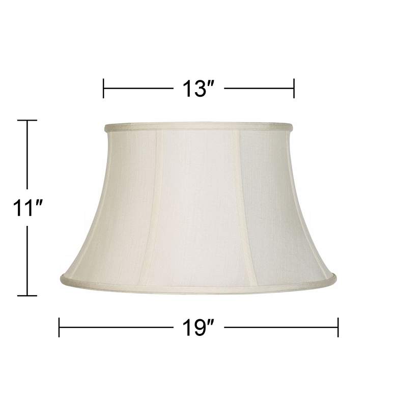 Image 6 Creme Fabric Set of 2 Drum Lamp Shades 13x19x11 (Spider) more views