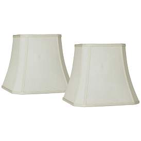 Image1 of Creme Fabric Set of 2 Square Lamp Shades 8x12x11 (Spider)