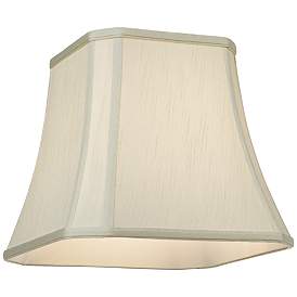 Image3 of Creme Fabric Set of 2 Square Lamp Shades 8x12x11 (Spider) more views