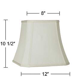 Image5 of Creme Fabric Set of 2 Square Lamp Shades 8x12x11 (Spider) more views