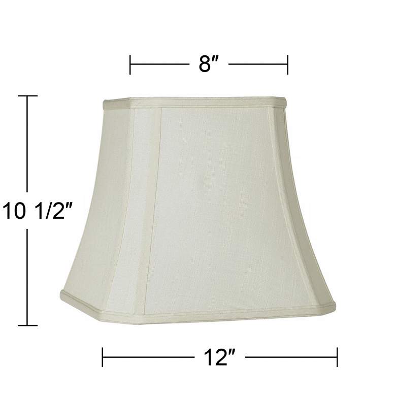 Image 5 Creme Fabric Set of 2 Square Lamp Shades 8x12x11 (Spider) more views