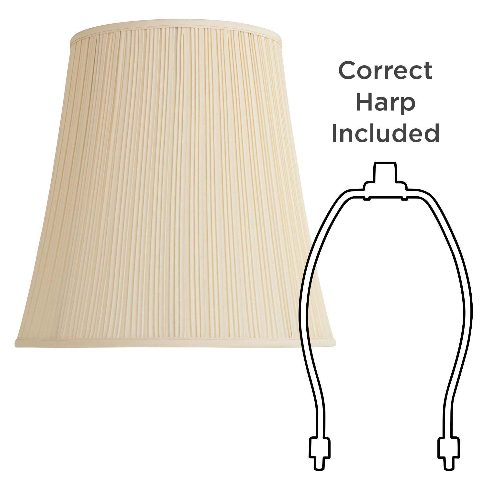 Creme Mushroom Pleat Lamp Shades 12x18x18 (Spider) Set of 2