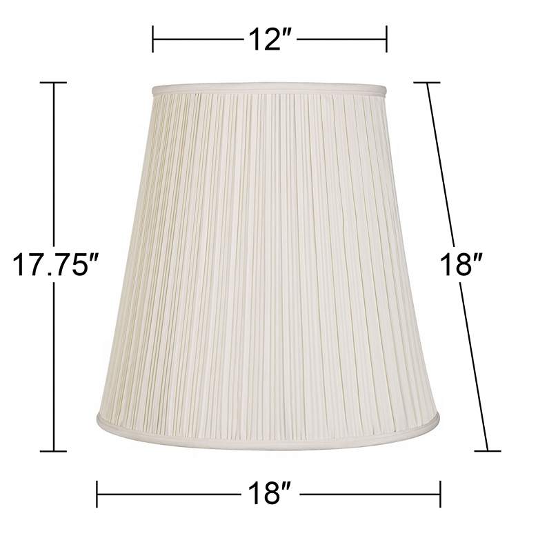 Image 4 Creme Mushroom Pleat Lamp Shades 12x18x18 (Spider) Set of 2 more views