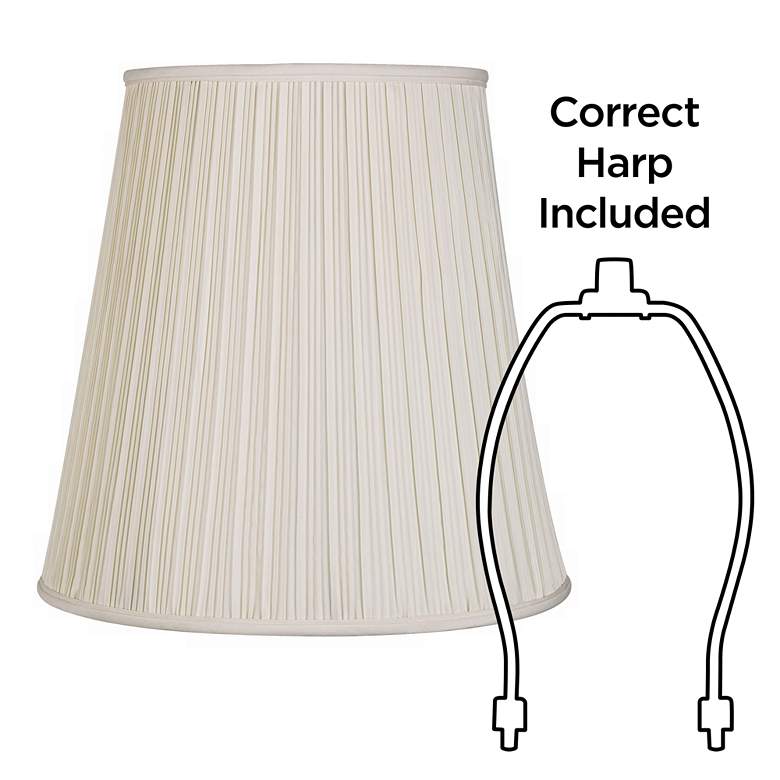 Image 5 Creme Mushroom Pleat Lamp Shades 12x18x18 (Spider) Set of 2 more views