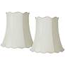 Creme Scallop Set of 2 Bell Lamp Shades 12x18x18 (Spider)