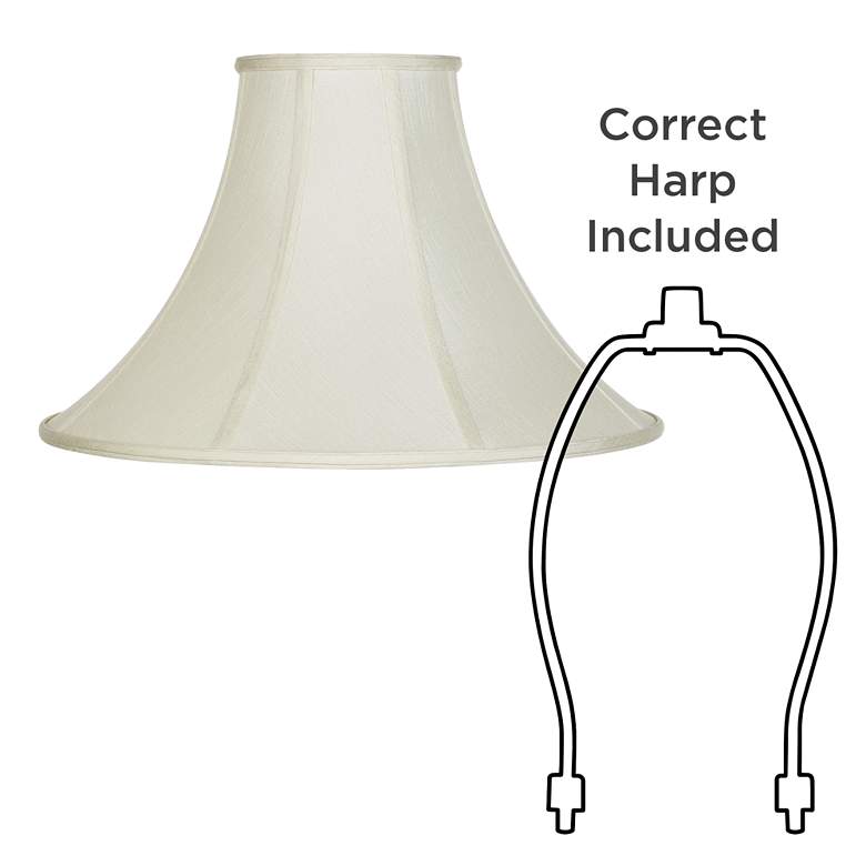 Image 5 Creme Set of 2 Bell Lamp Shades 7x20x13.75 (Spider) more views
