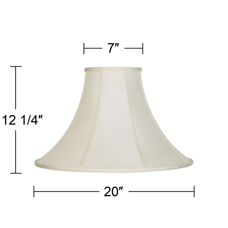 Image 6 Creme Set of 2 Bell Lamp Shades 7x20x13.75 (Spider) more views