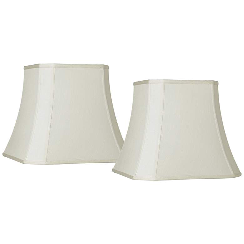 Image 1 Creme Set of 2 Square Cut Corner Shades 10.5x16x14 (Spider)