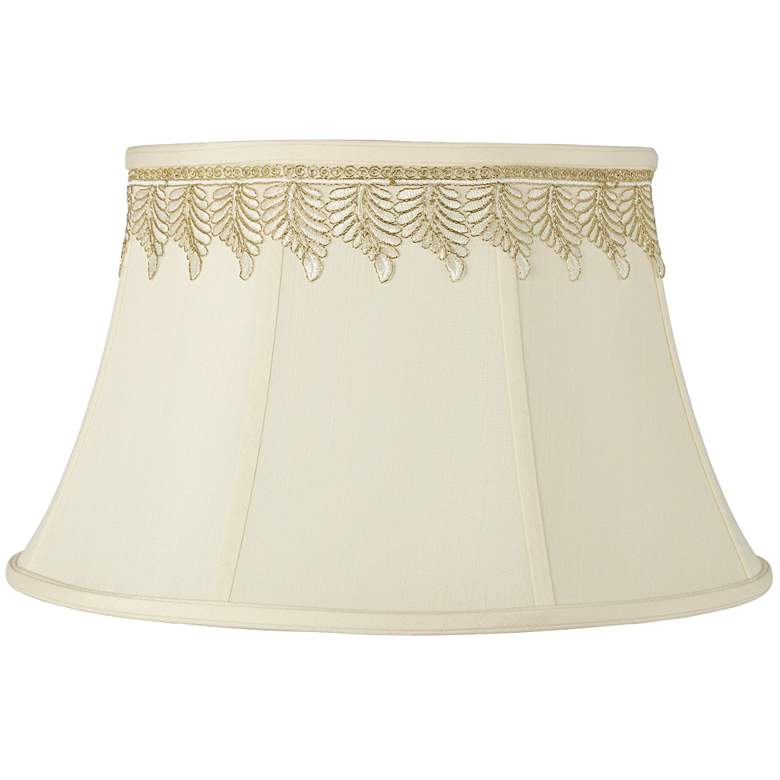 Image 1 Creme Shade with Embroidered Leaf Trim 13x19x11 (Spider)
