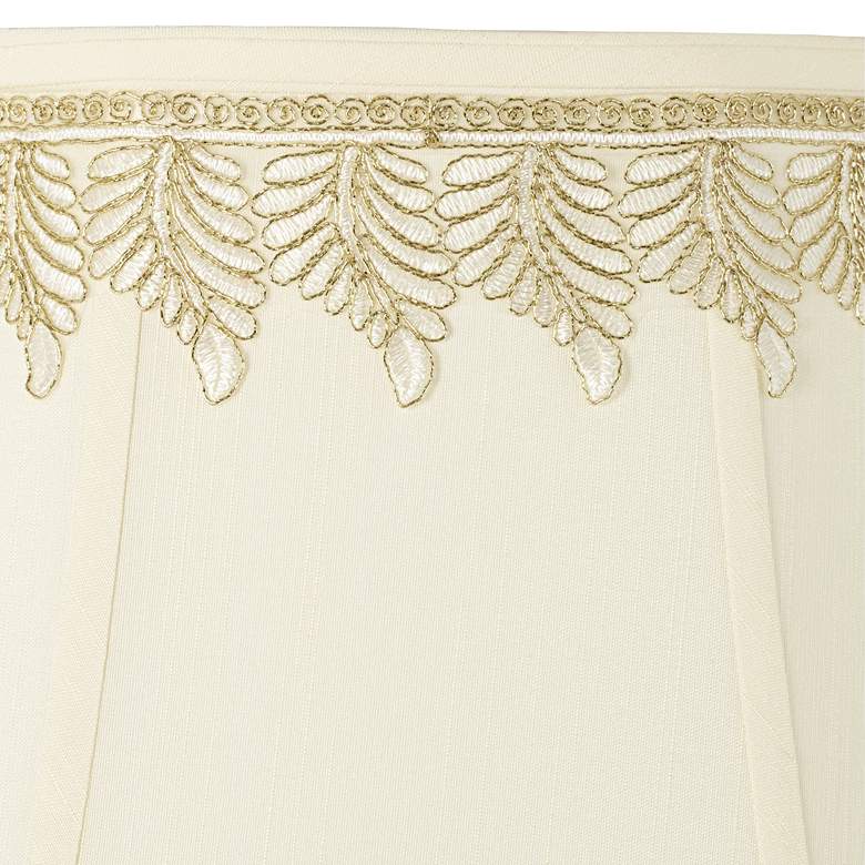 Image 2 Creme Shade with Embroidered Leaf Trim 13x19x11 (Spider) more views