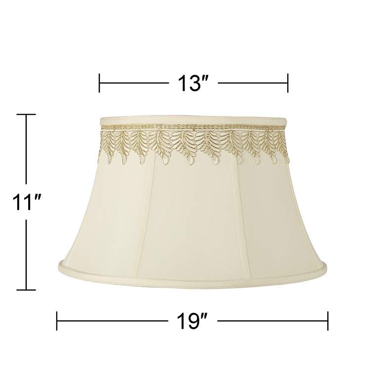 Image 3 Creme Shade with Embroidered Leaf Trim 13x19x11 (Spider) more views