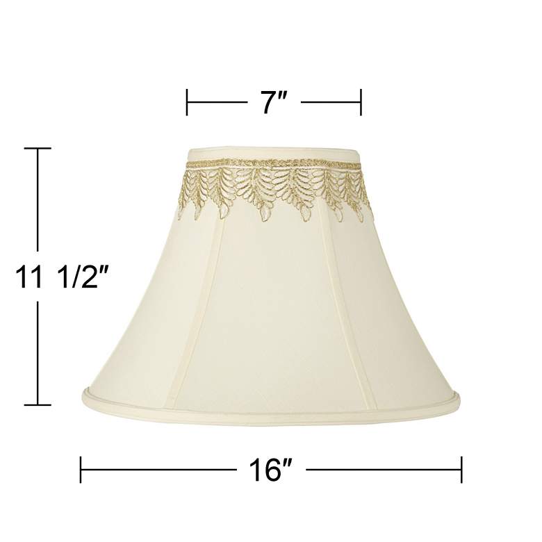 Image 3 Creme Shade with Embroidered Leaf Trim 7x16x12 (Spider) more views
